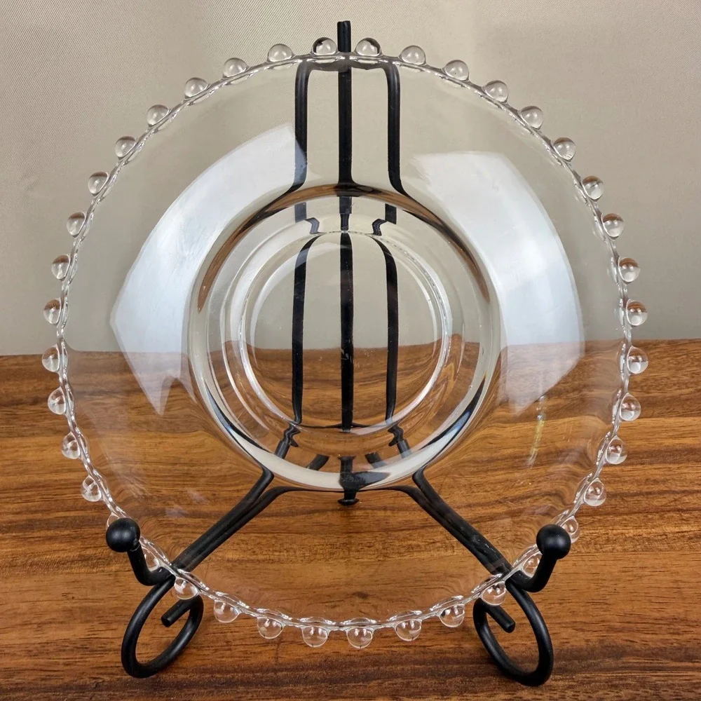 Imperial Candlewick Glass Beaded Edge 6.25 Inch Bread Dessert Plate Vintage